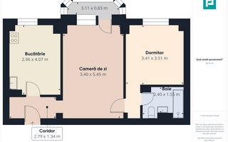 Apartament modern cu 2 camere, zona Fortuna - Poză 9