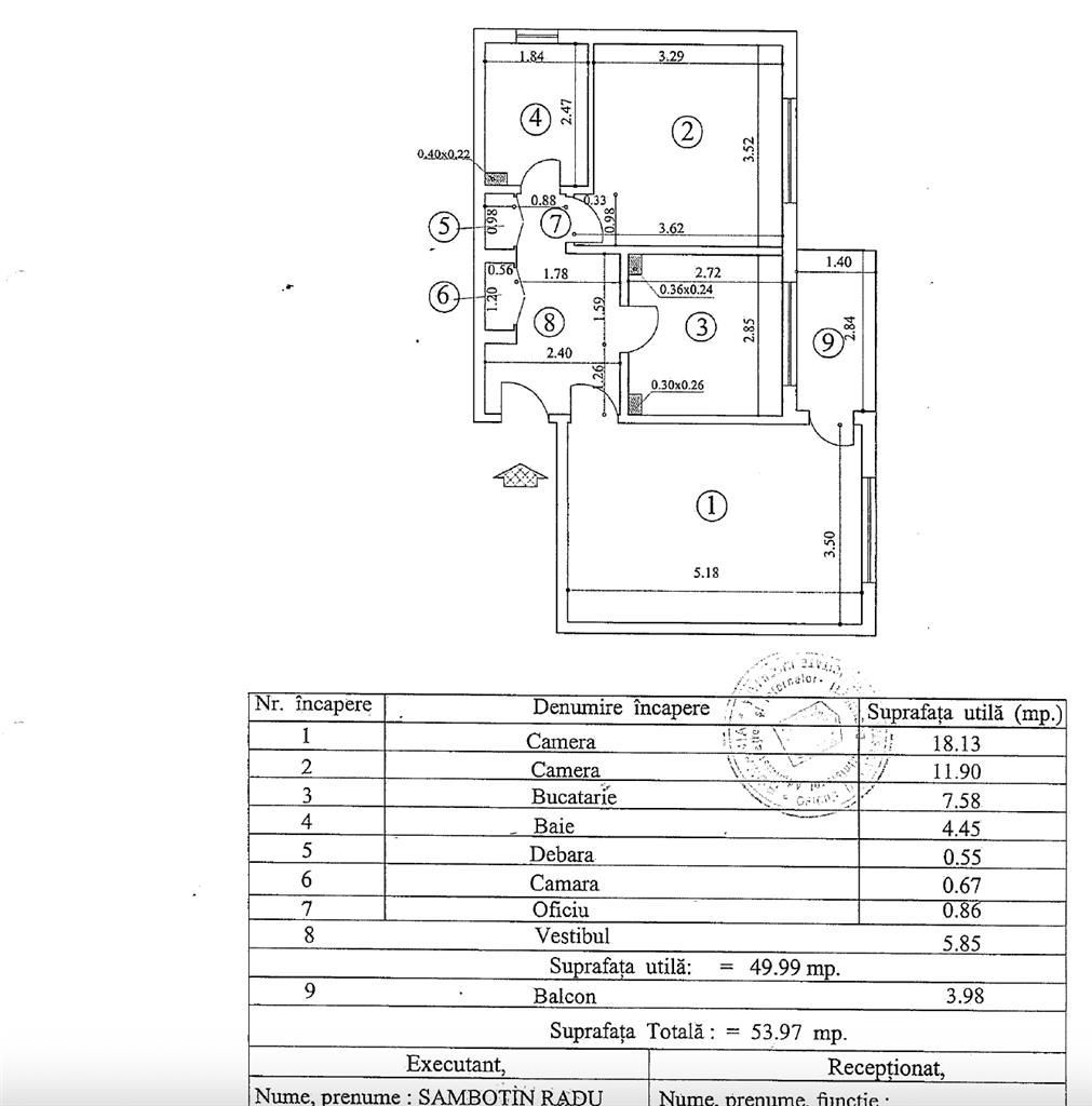 Vanzare apartament 2 camere Timpuri Noi Bucuresti - Schiță 15