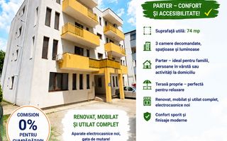 Apartament cu 3 camere, bloc NOU, mobilat și utilat, VASLUI - zona TRAIAN; - Poză 1
