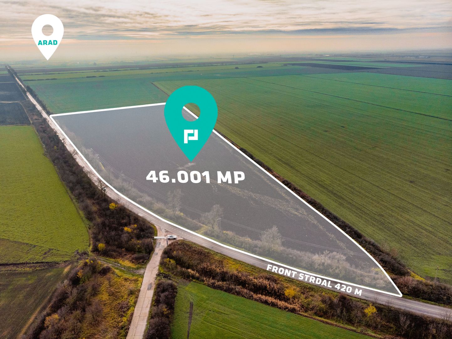 Teren la sosea cu 420 m front stradal - Poză 1