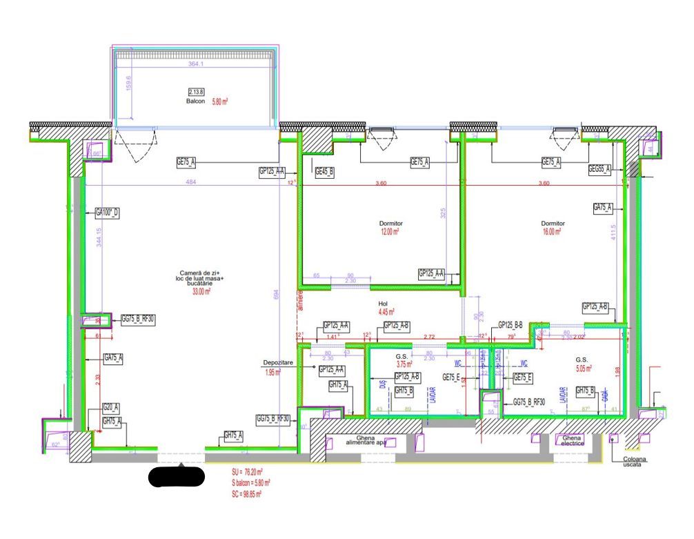 3 camere + loc de parcare in subteran || AVIATIEI TOWER - Schiță 17