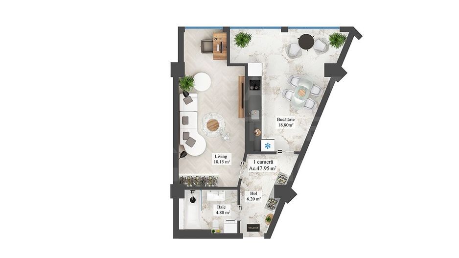 Vânzare apartament- 1 cameră 47.95 mp, str. N. Zelinski, Botanica - Poză 6