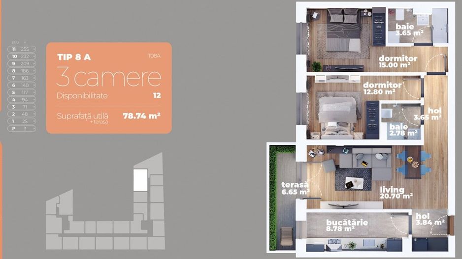 3 camere bloc nou I Sun Rebreanu I Titan - Poză 10