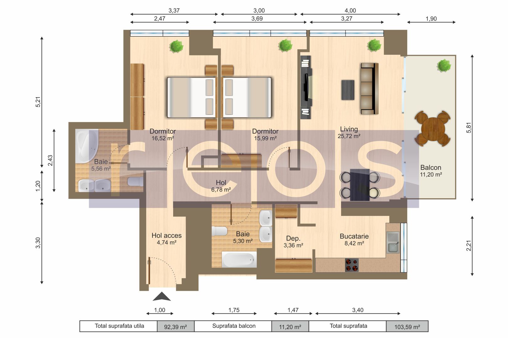 INCHIRIERE 3 CAMERE | ONE ELIADE | ULTRAFINISAT | VEDERE LAC | PARCARE - Poză 17