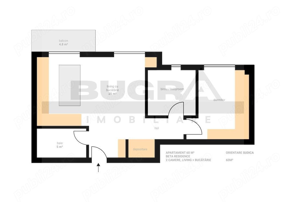 Apartament 3 camere Premium, 60mp, parcare subterana, Beta Residence - Poză 8