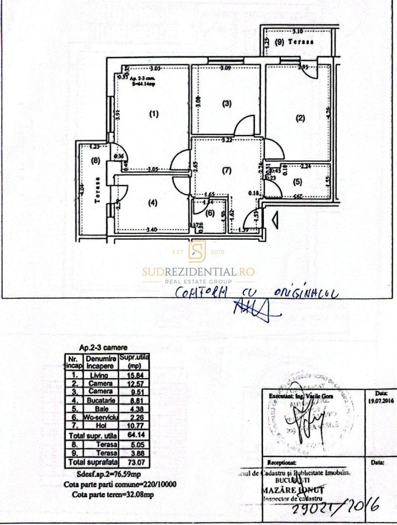 Apartament 3 camere decomandat. mobilat si utilat, Sector 5 - Schiță 8