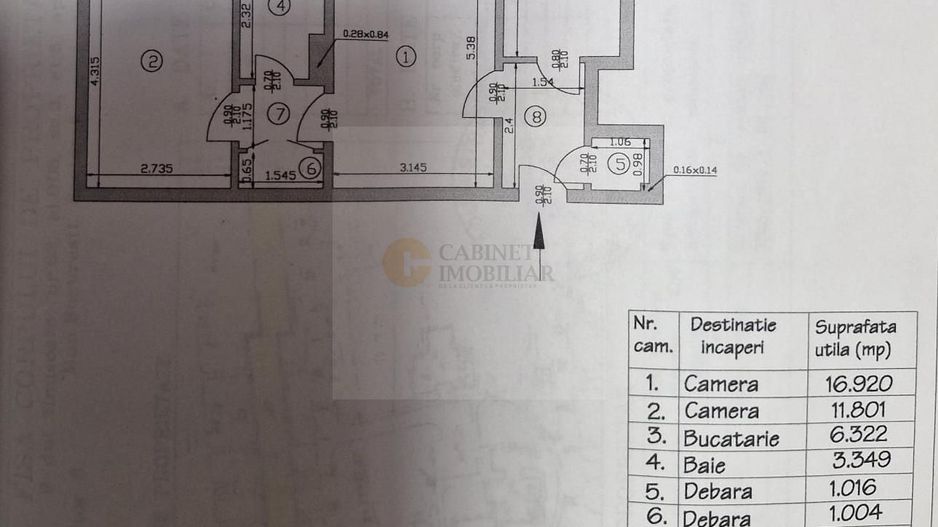 2 Camere - 50MP | Etaj Intermediar | M Romancierilor la 5 minute - Schiță 8
