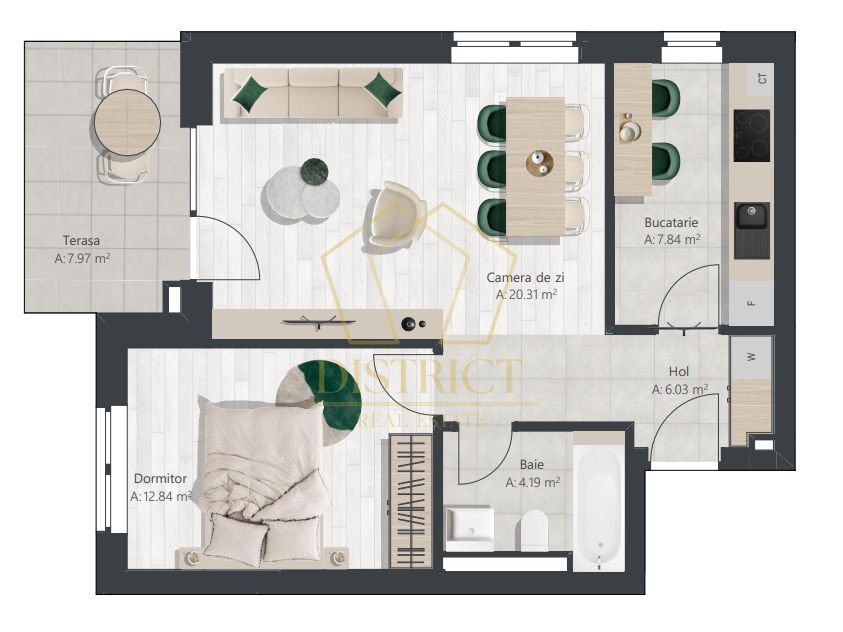 Apartament nou cu 2 camere, bucatarie inchisa | Denya Forest - Poză 10
