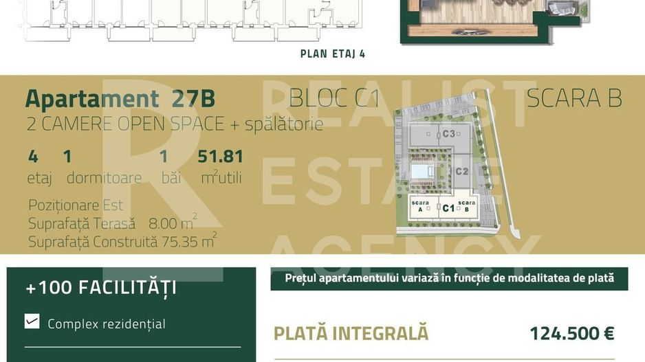 Vânzare, apartament, 2 camere, zona Torontalului, Timișoara - Schiță 8