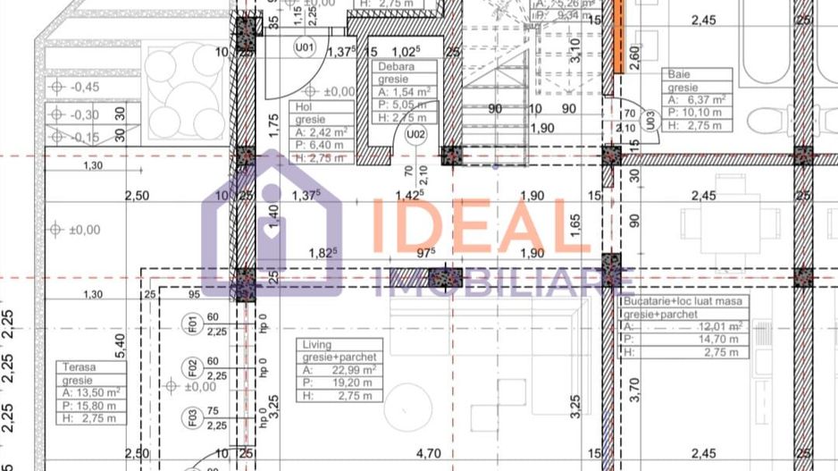 Duplex Modern cu 4 camere Mobilat si Utilat, in  Cristian - Schiță 17