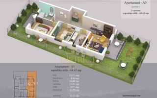 Apartament superb cu 3 camere si gradina de 73mpI Giroc - Poză 9