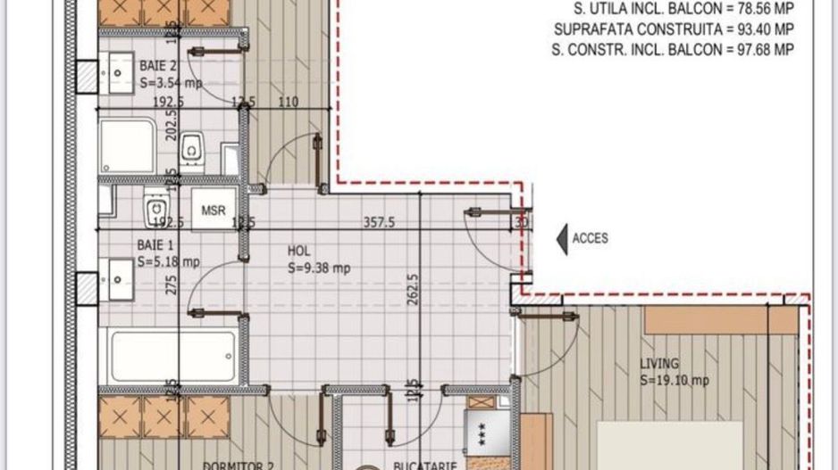 AP. 3 CAMERE THEODOR PALLADY, PARCARE, MASINA SPALAT VASE, BLOC NOU - Schiță 11