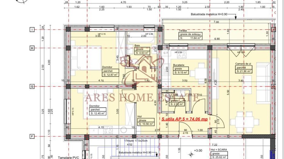 Apartament modern cu 3 camere la etajul 1 în bloc cu lift- TVA inclus - Schiță 11