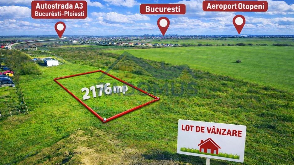 Teren intravilan–Balotești | 2.176 mp | Utilitati Disponibile I 64€/MP - Poză 2
