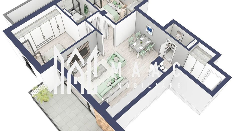 Apartament 3 camere | Balcoane 15.1 mp | Turnisor | F2 - Poză 2