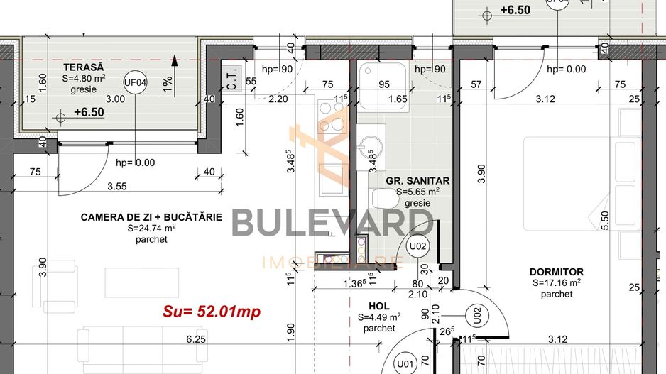 Comision 0. Apartament 2 camere, bloc nou in Apahida! - Schiță 4