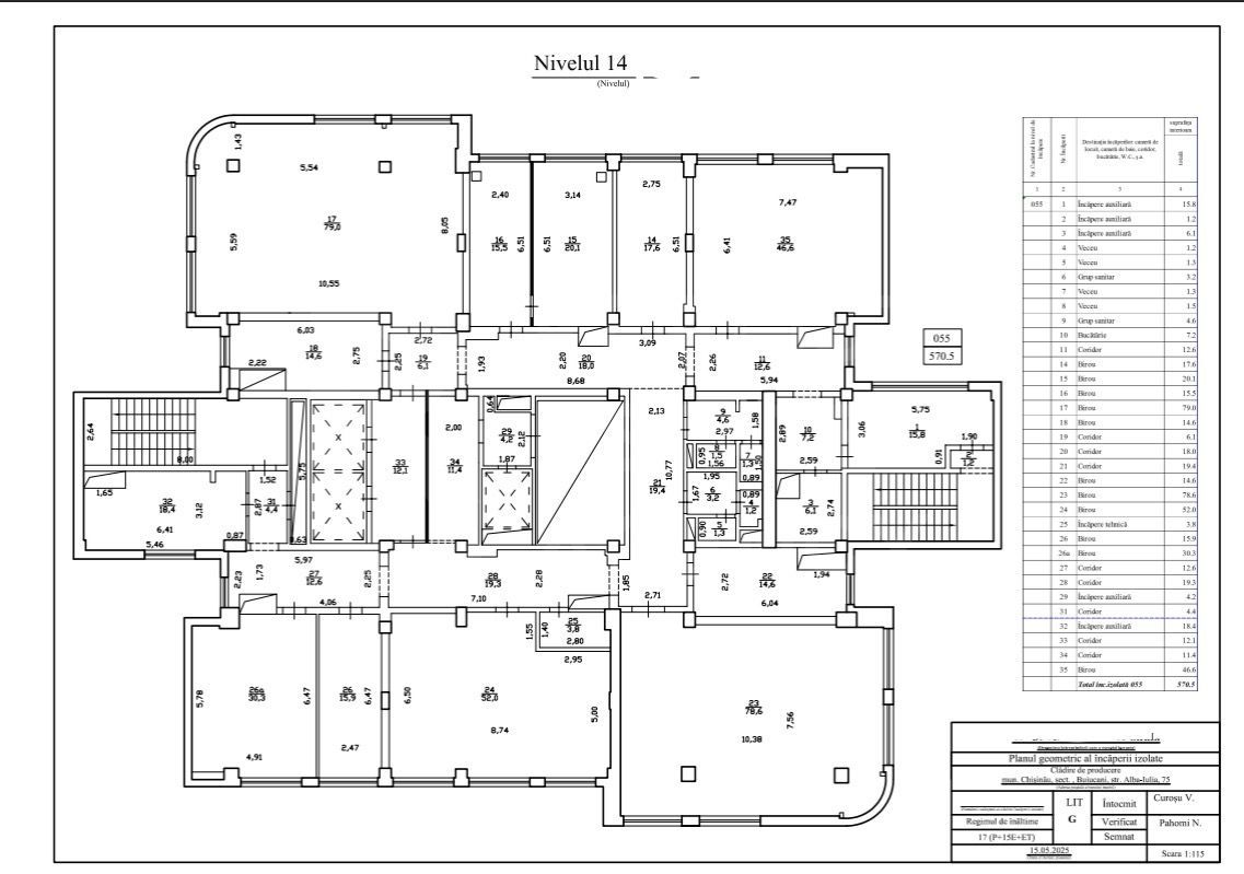 Vânzare, oficiu, 615.4 mp, str. Alba Iulia, Buiucani - Schiță 39