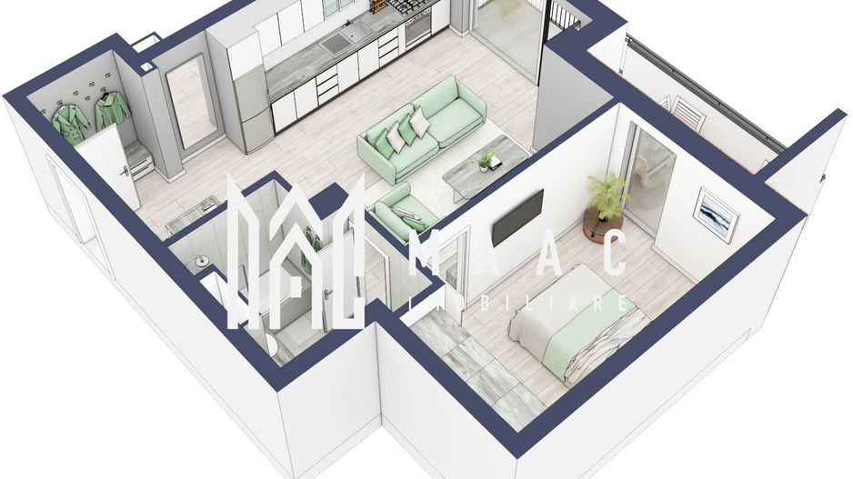 Apartament 2 camere | Balcon 10.3 mp | Etaj 1 | Turnisor - Poză 4