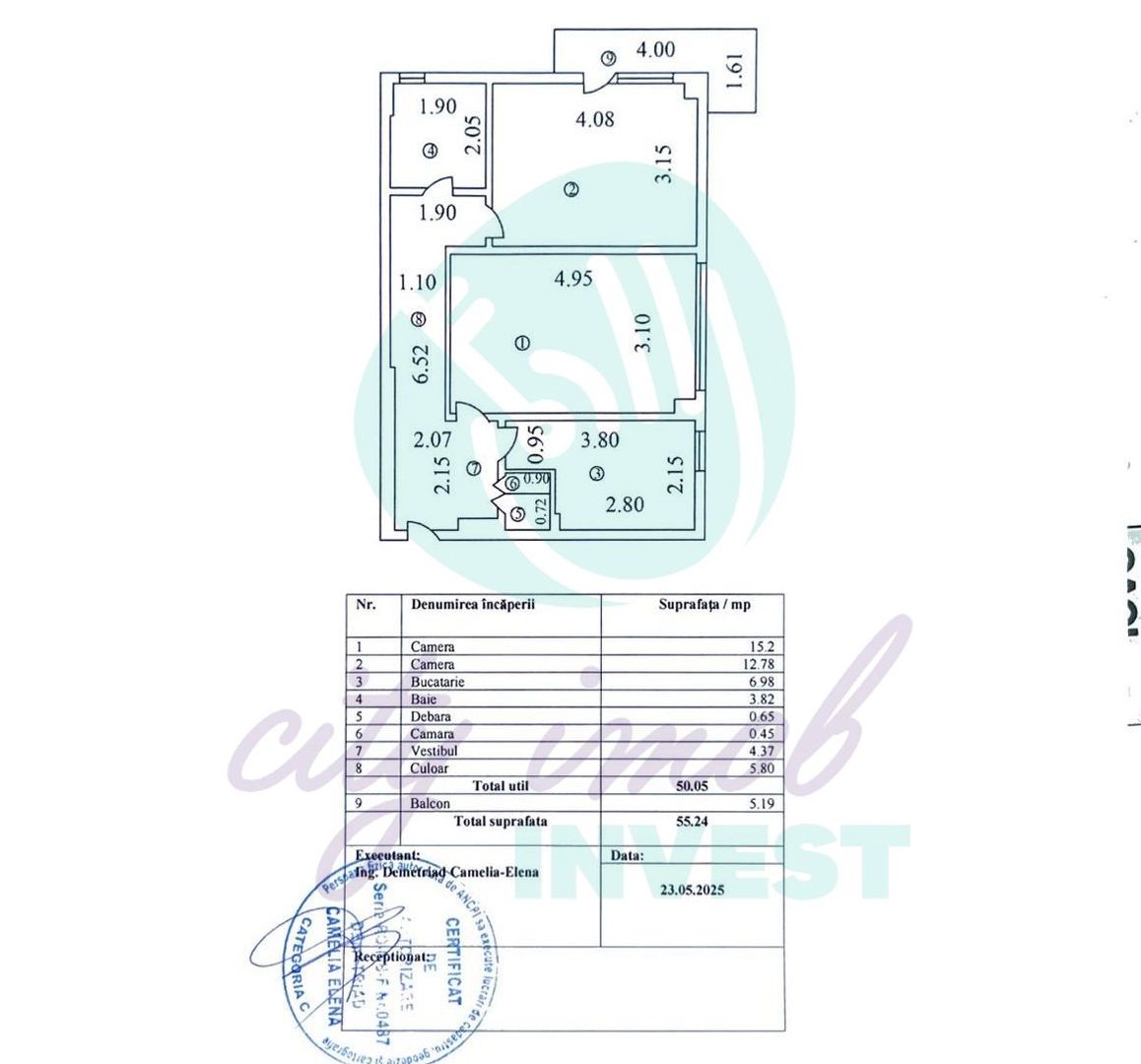 2 camere RENOVAT - Titulescu-Piata Victoriei-Bloc anvelopat - Poză 7