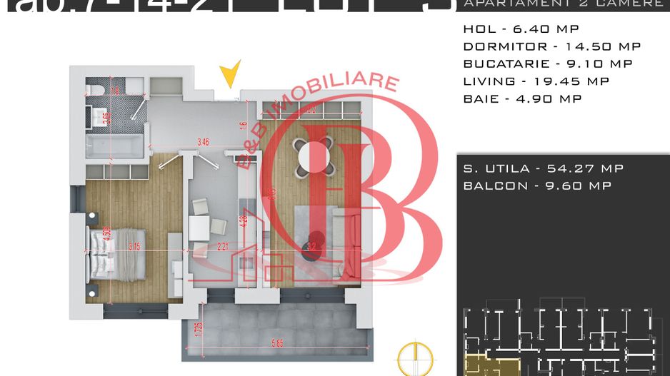 2 camere decomandat -Theodor Pallady-Metrou Nicolae Teclu - Schiță 13