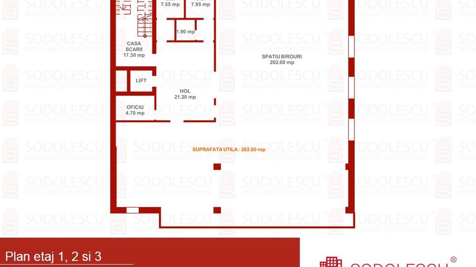 Spatiu birouri- 526mp -4734 euro/luna+TVA - zona Semicentrala - Poză 2