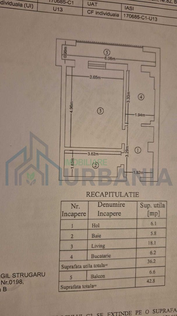 Apartament de vânzare, 1 cameră, decomandat, etaj 1, Bucium, Iași – 36 mp utili - Poză 7