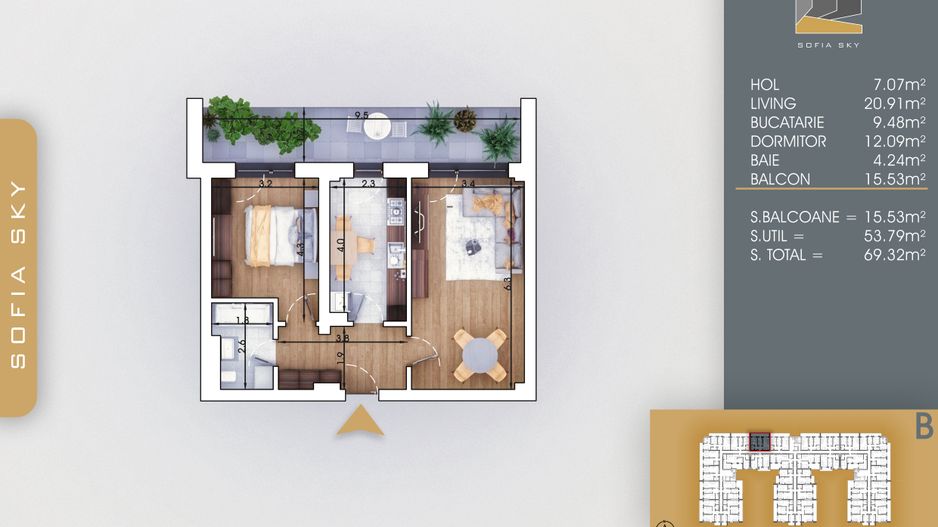 Apartament 2 camere decomandat  Titan Pallady  7 min Metrou Nicolae Teclu - Schiță 5