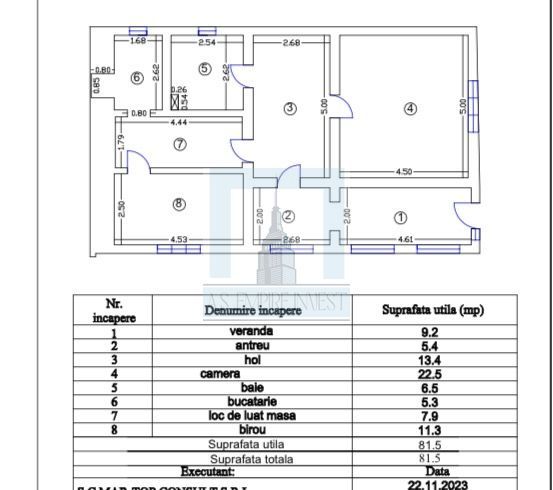 Apartament 3 camere,82 mp utili, la casa, singur in curte-zona Central - Poză 10