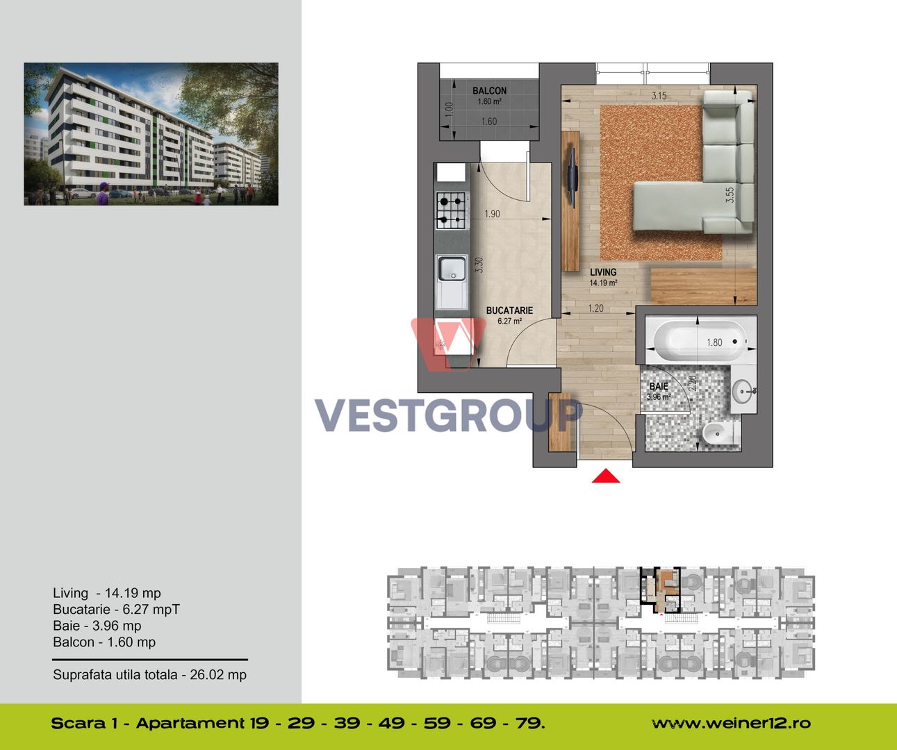 Apartament 2 Camere Weiner Residence Militari Direct Dezvoltator - Poză 2