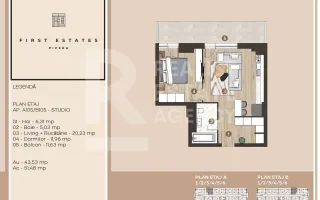 Vânzare, Studio-dublu, First Estates Pipera - Schiță 17