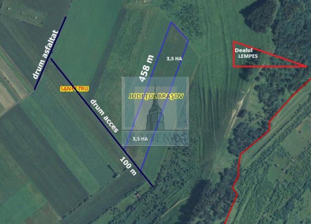 Teren intravilan 3,5 Ha - zona Sanpetru (Lempes) - Poză 1