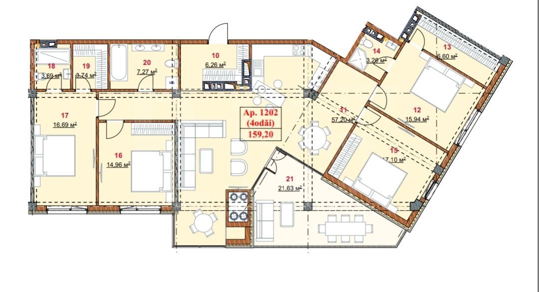 Vânzare, Penthouse, 4 camere, terasă, strada Grenoble, Botanica - Poză 3