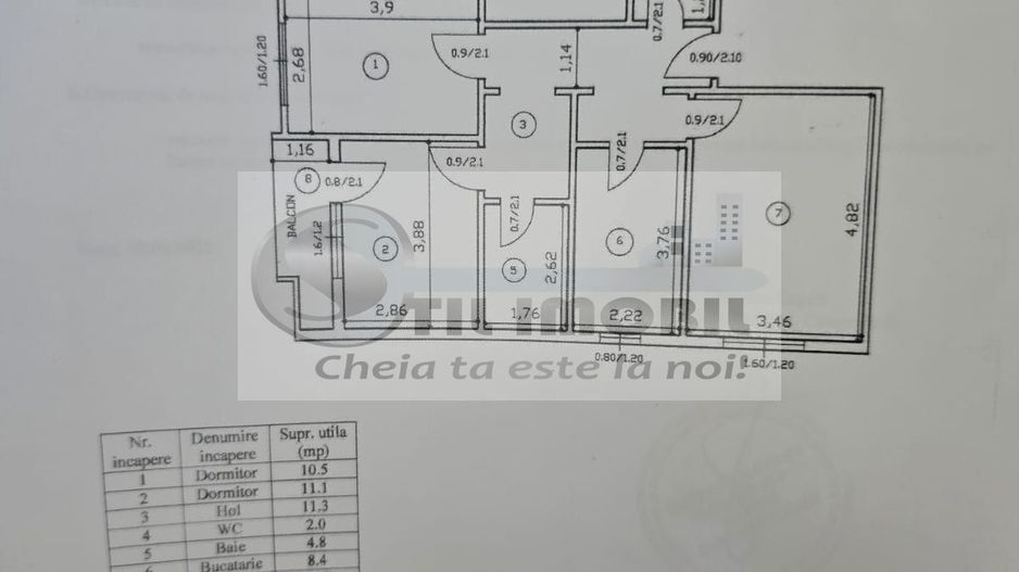 Apartament 3 camere Decomandat - Dacia 123000 euro - Poză 9