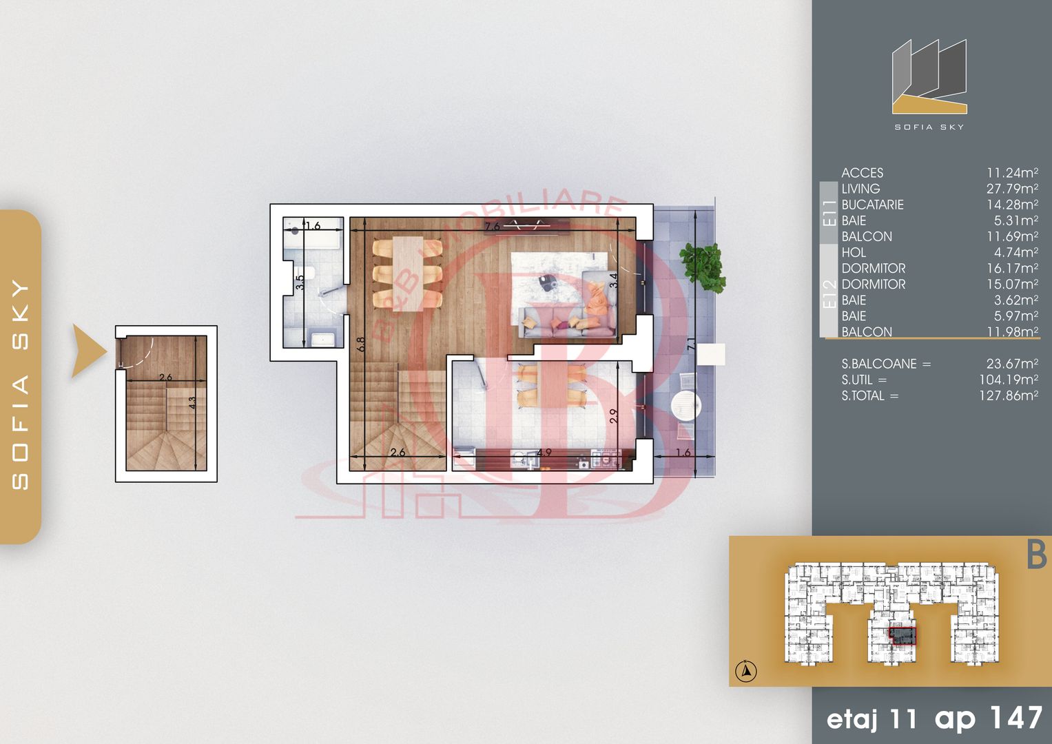 Duplex 3 camere Bloc Finalizat 7min Metrou Th. Pallady - Schiță 4