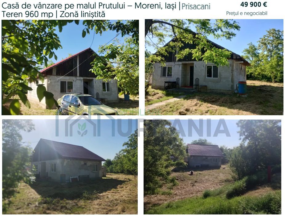 Casă de vânzare în Moreni, Iași – 3 camere, teren 960 mp, lângă malul Prutului - Poză 1