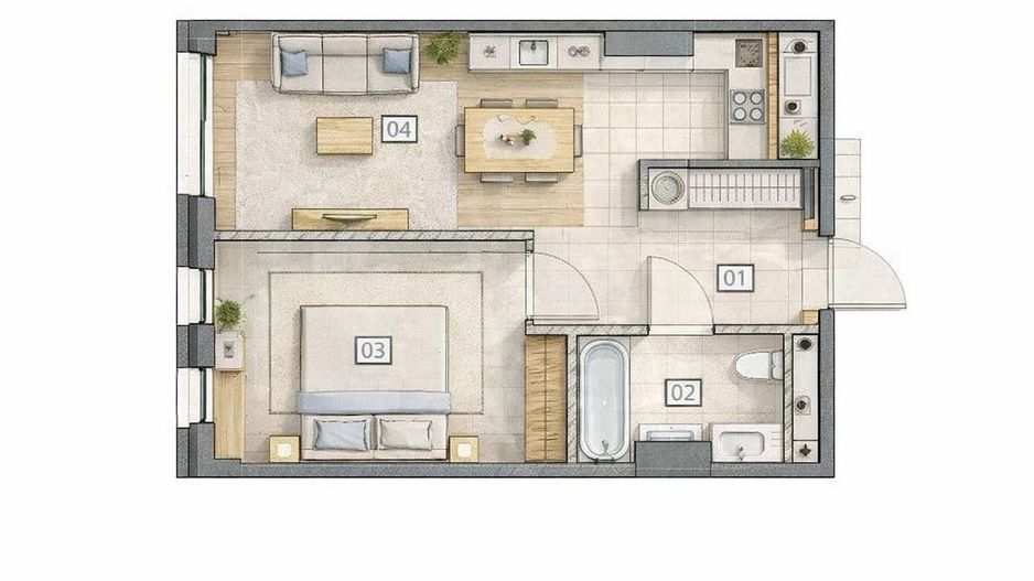 Vânzare, apartament, 1 cameră, bd. Renaşterii Naţionale, Râșcani - Poză 2