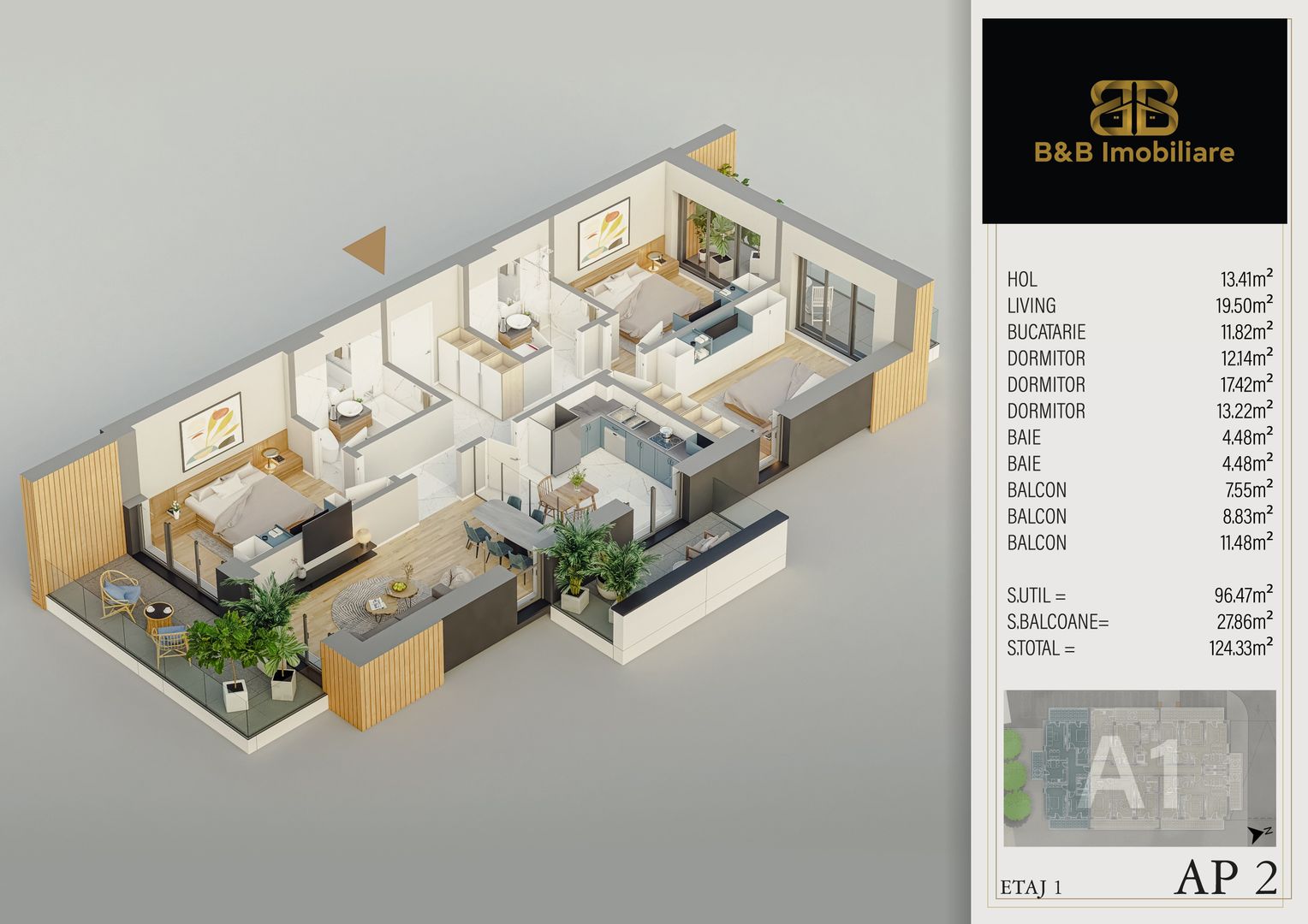 4 camere PREMIUM-Pallady -direct dezvoltator - Schiță 8