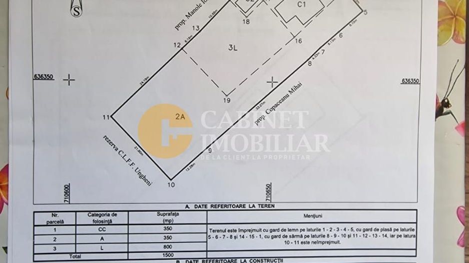 🌿🏡Teren Intravilan 1500 mp - Bosia,Ungheni - 22.000 Euro 🏡🌿 - Poză 3