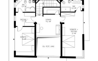 Apartament duplex 4 camere 4 bai 200 mp Bucuresti Domenii - Schiță 4