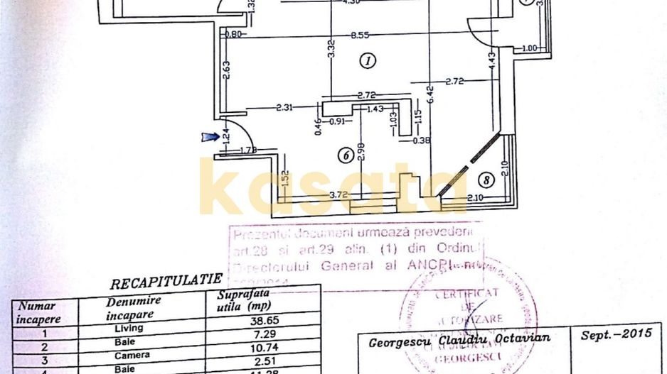 APARTAMENT 3 CAMERE | DOROBANTI - Schiță 10