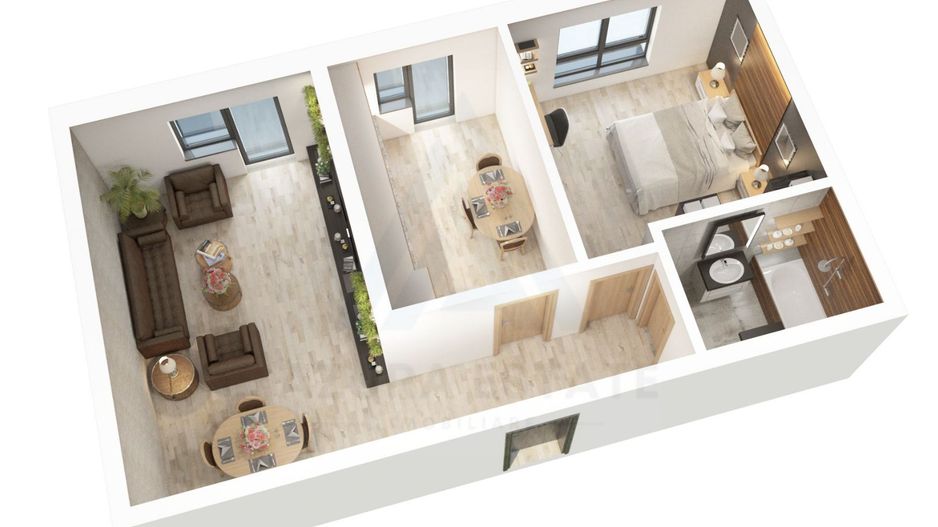 Apartament 56.15 mp utili 2 camere etaj 1 bucatarie inchisa Dna Stanca - Poză 5