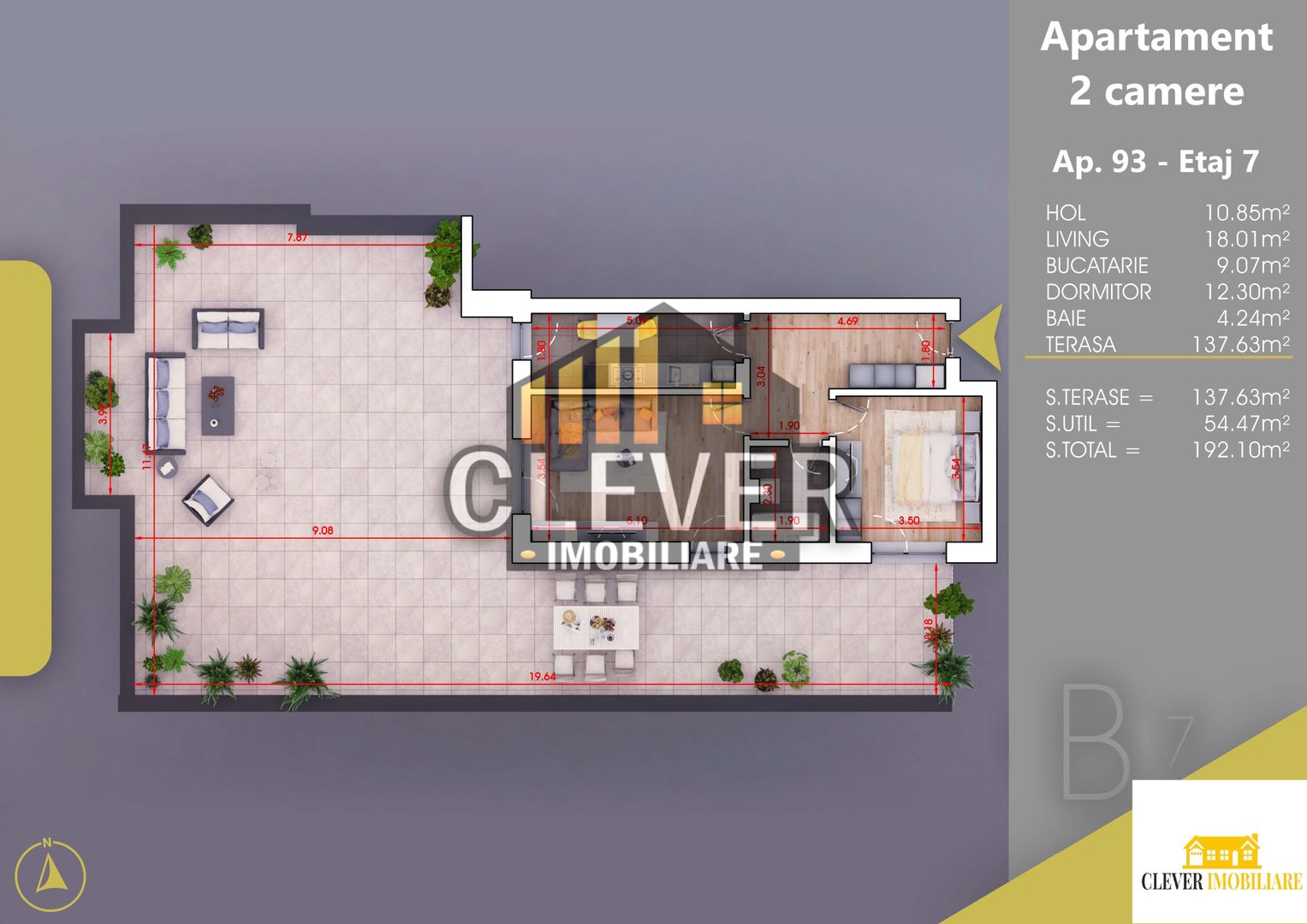 Apartament 2 Camere cu Terasa si Parcare, Finalizat, Pallady - Poză 2