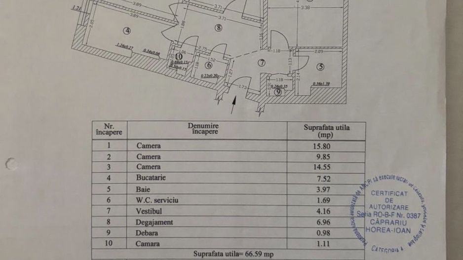Apartament 3 camere, 76mp, 2 balcoane, 2 bai, bloc '81 – Dristor - Poză 9