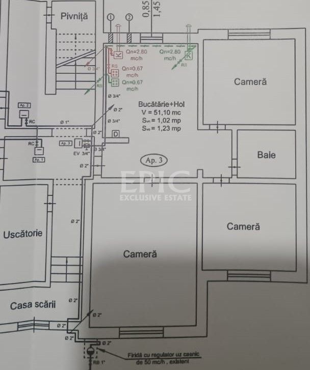 Apartament 3 camere/ Parter/ 66 mp/ Decomandat/ Tudor - Poză 1