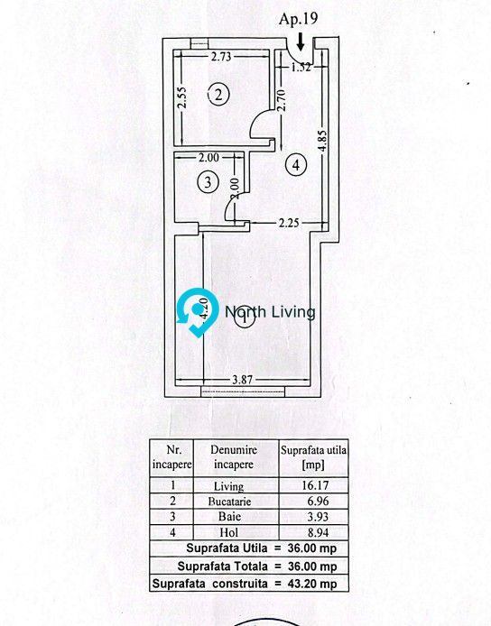 Garsonieră Damaroaia | 36 mp | demisol | investiție - Poză 12
