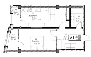 Vânzare, apartament, 2 camere, str. Alexandru cel Bun, or. Ialoveni - Poză 15