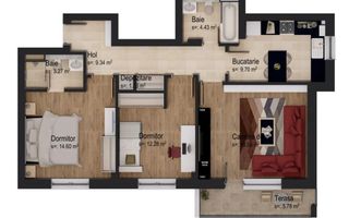 Comision 0%,  Apartament 3 camere, boxa, parcare, Tractorul | N. Labis - Poză 2