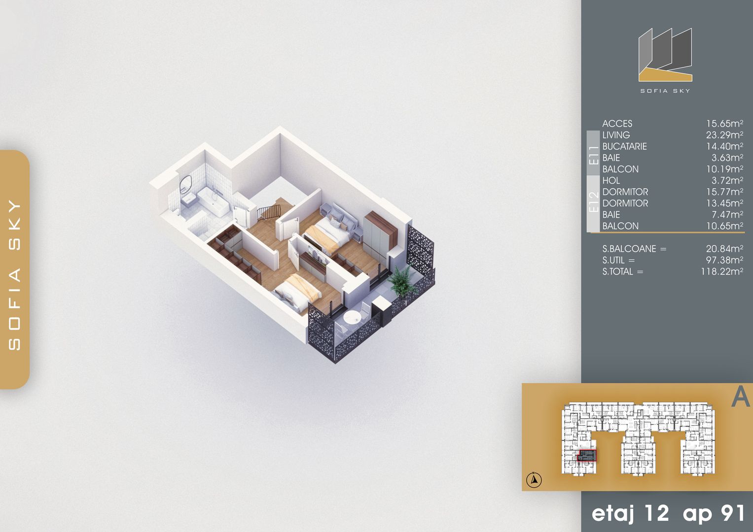 3 camere tip duplex  7 minute fata de  Metrou N Teclu - Schiță 8