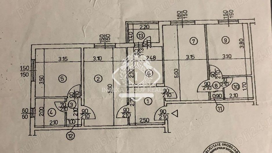 Apartament 4 camere, semidecomandat, 82mp, Aparatorii Patriei - Schiță 10