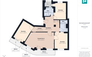 Apartament Premium 4 camere, 89mp, etaj 1, Complex - Poză 6
